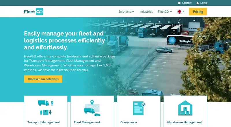 The FleetGO homepage