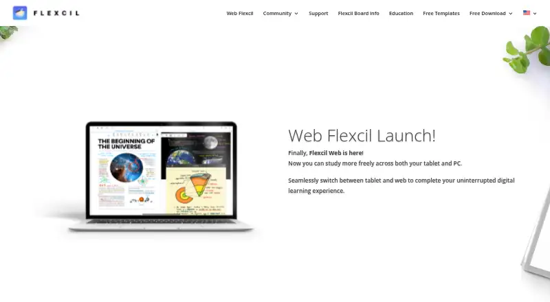 The Flexcil homepage