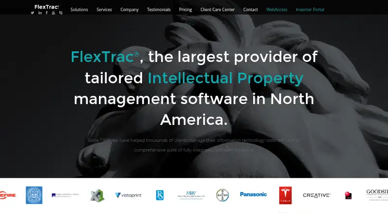 The FlexTrac IP homepage