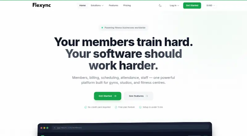 The Flexync homepage