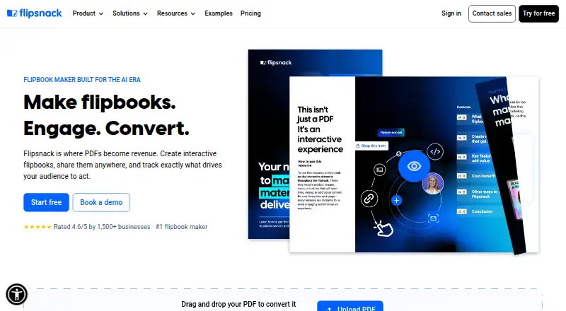 The Flipsnack homepage