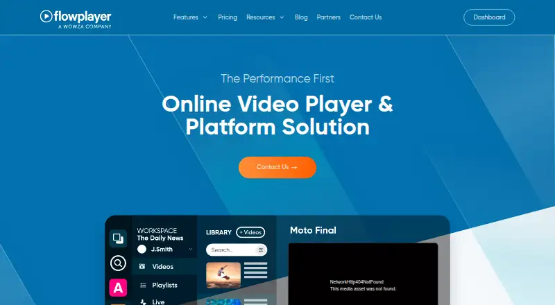 The Flowplayer homepage