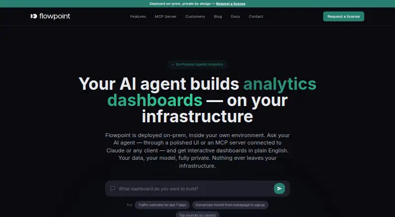 The Flowpoint Analytics homepage