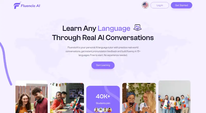 The FluencioAI homepage