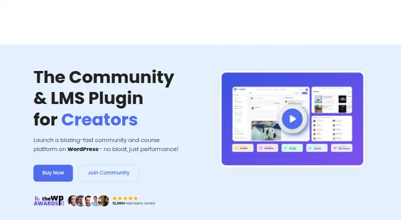 The FluentCommunity homepage