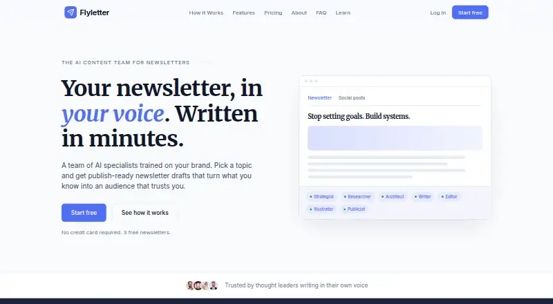 The Flyletter homepage