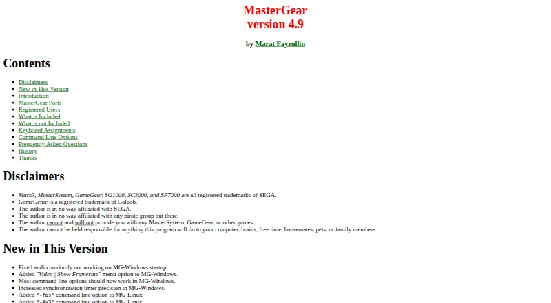 The MasterGear homepage