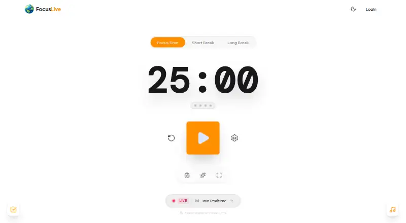 The FocusLive homepage