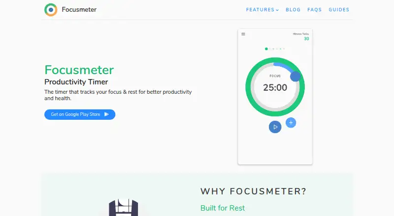 The Focusmeter homepage