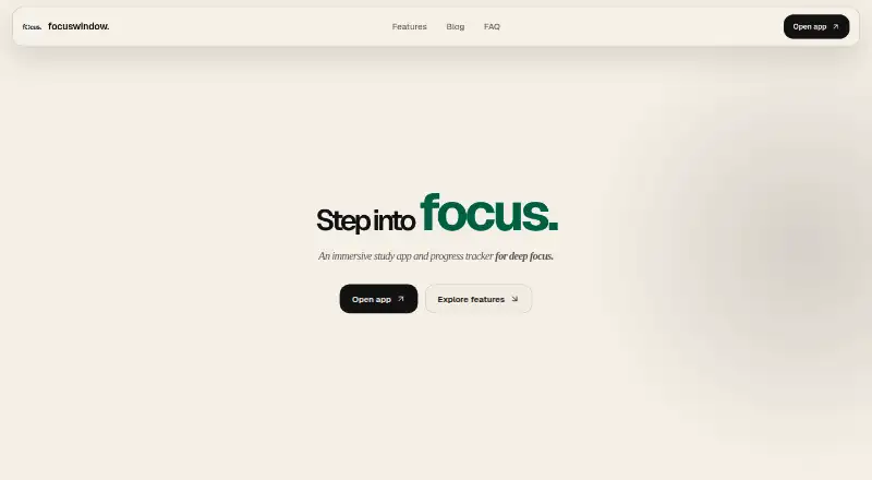 The FocusWindow homepage