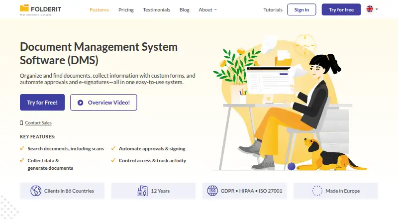 The Folderit homepage