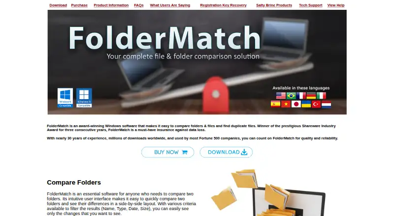 The FolderMatch homepage