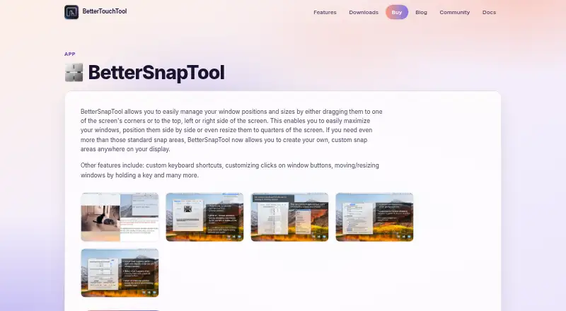 The BetterSnapTool homepage
