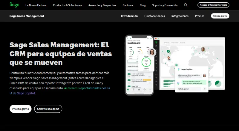 The Sage Sales Management homepage
