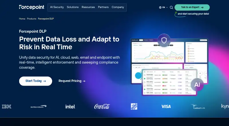 The Forcepoint Data Loss Prevention homepage