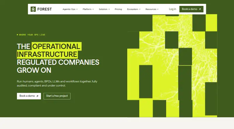 The Forest Admin homepage