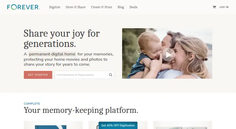 The FOREVER homepage