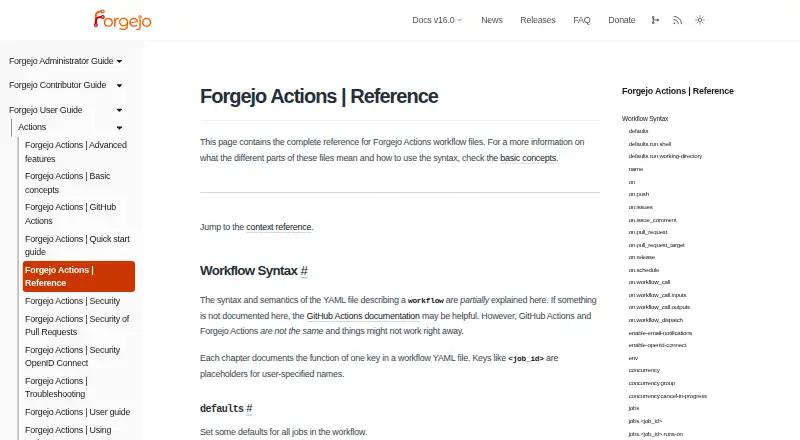 The Forgejo Actions homepage
