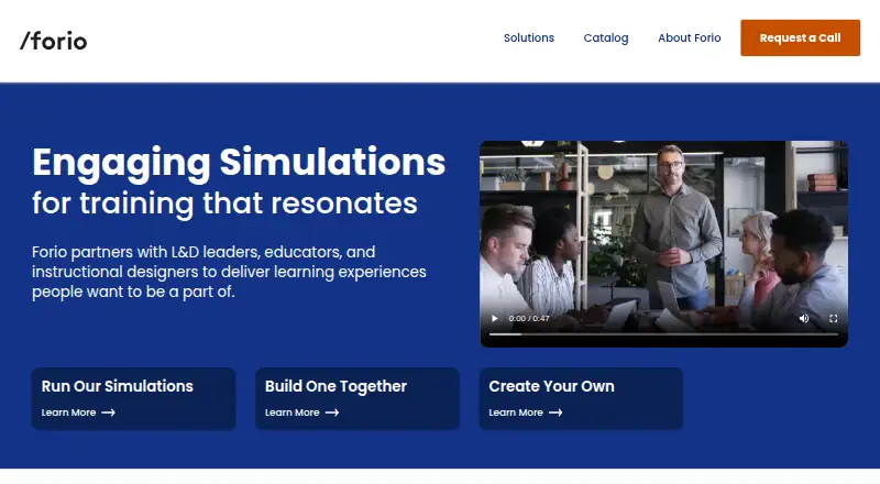 The Forio homepage