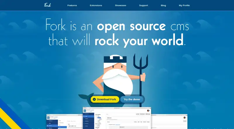 The Fork CMS homepage
