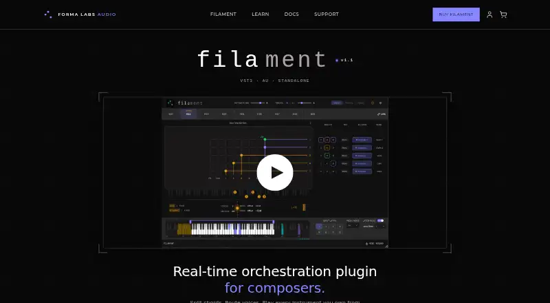 The Filament homepage
