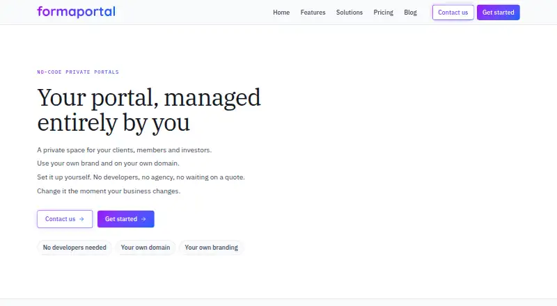 The FormaPortal homepage