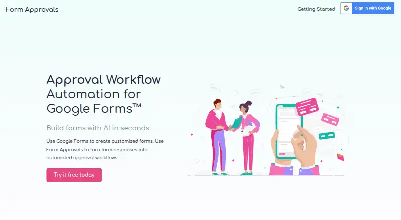 The Form Approvals homepage