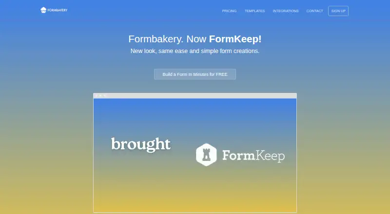 The FormBakery homepage