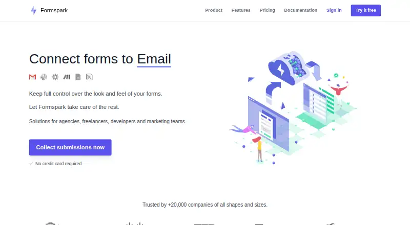 The Formspark homepage