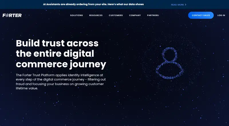The Forter Trust Platform homepage