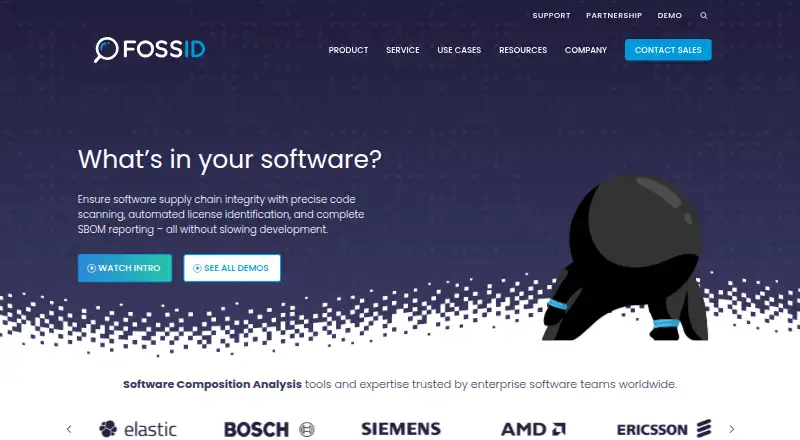 The FossID Workbench homepage