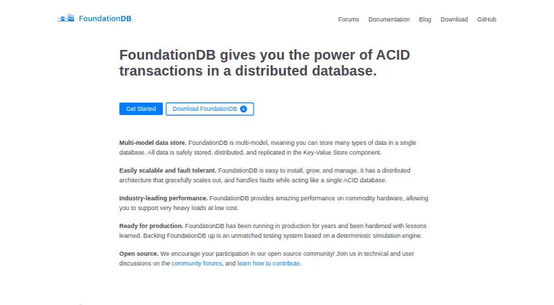 The FoundationDB homepage