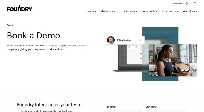 The Foundry Intent homepage