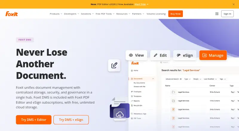 The Foxit DMS homepage