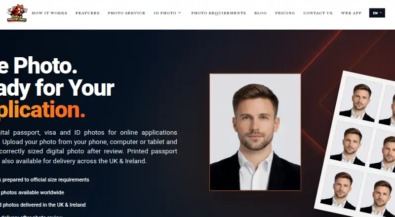 The Foxly Passport Photo homepage