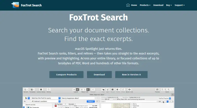 The FoxTrot Search homepage