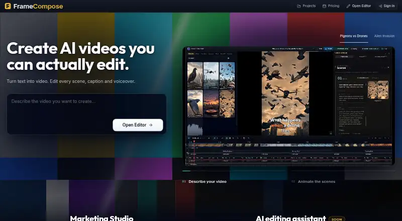 The FrameCompose homepage