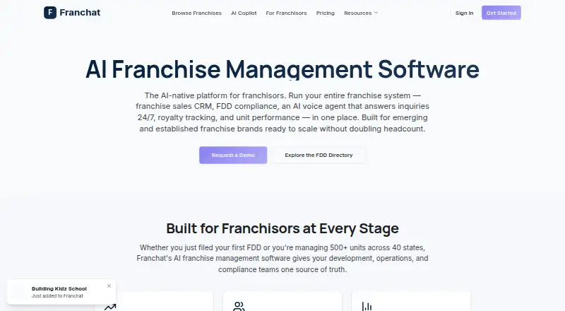 The FranChat homepage