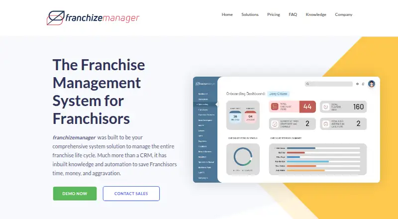 The FranchiZeManager homepage