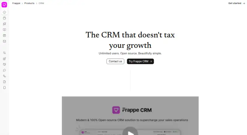 The Frappe CRM homepage