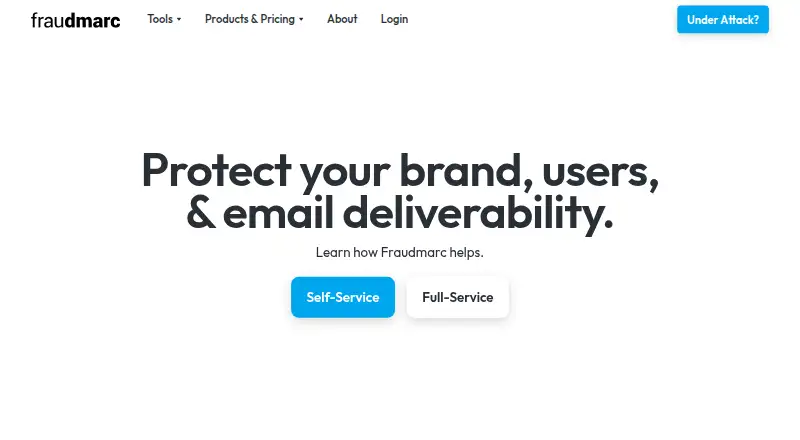 The Fraudmarc homepage