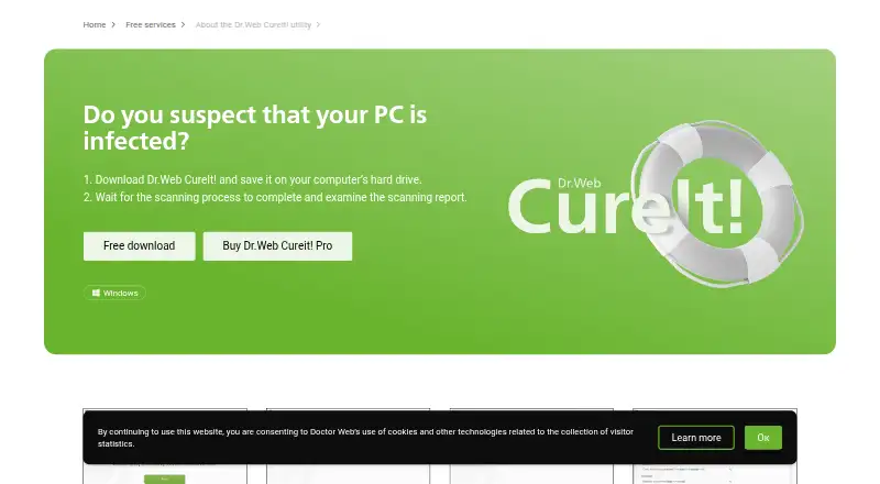The Dr.Web CureIt! homepage