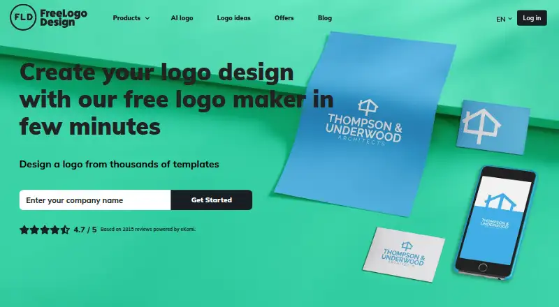 The FreeLogoDesign homepage