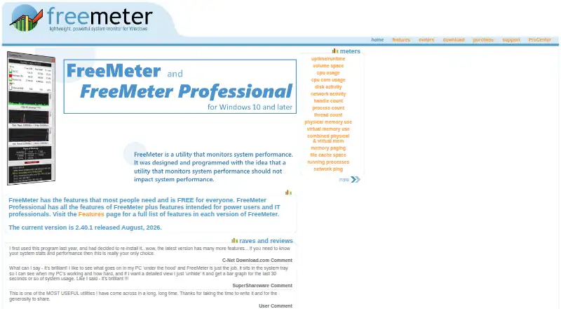 The FreeMeter homepage