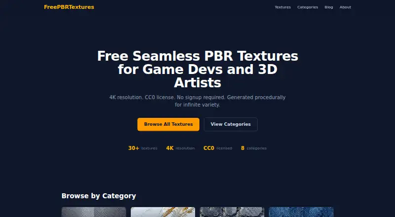The FreePBRTextures homepage