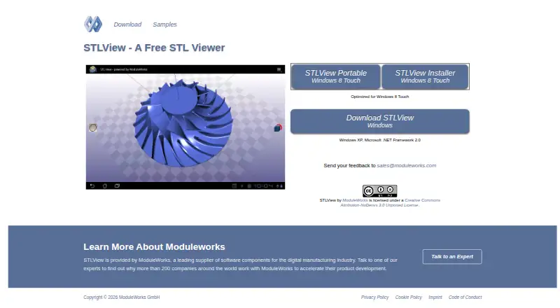 The STLView homepage