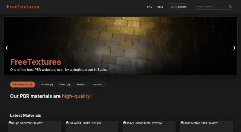 The FreeTextures homepage