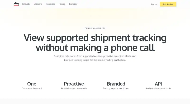 The FreightCake Tracking homepage