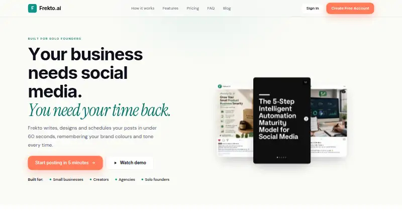 The Frekto homepage