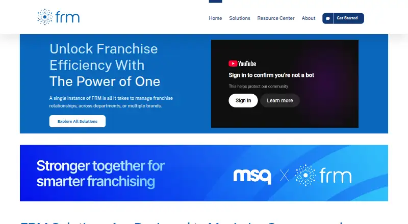 The FRM Solutions homepage